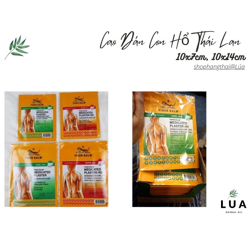 Cao Dán Con Hổ Thái Lan Đủ Size - Tiger Balm Medicated Plaster- RD Warm &amp; Cool