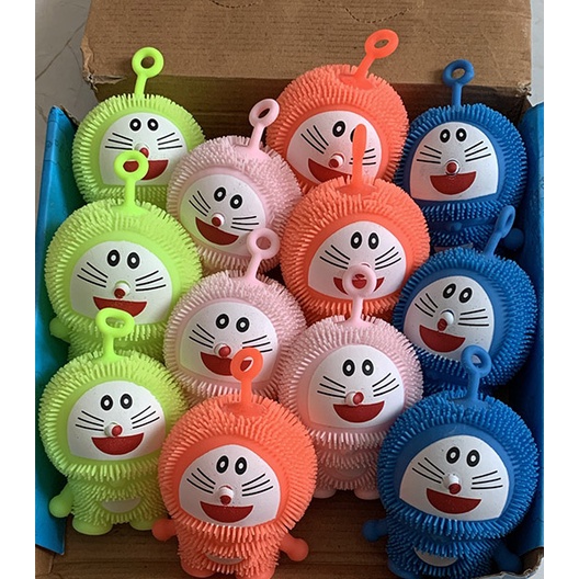 Thú bóp dẻo mini hình con Gấu - con Mực - Minion - Doremon có phát sáng