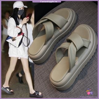 Dép sandal đế dày dép lê đơn giản độn cao đế dày