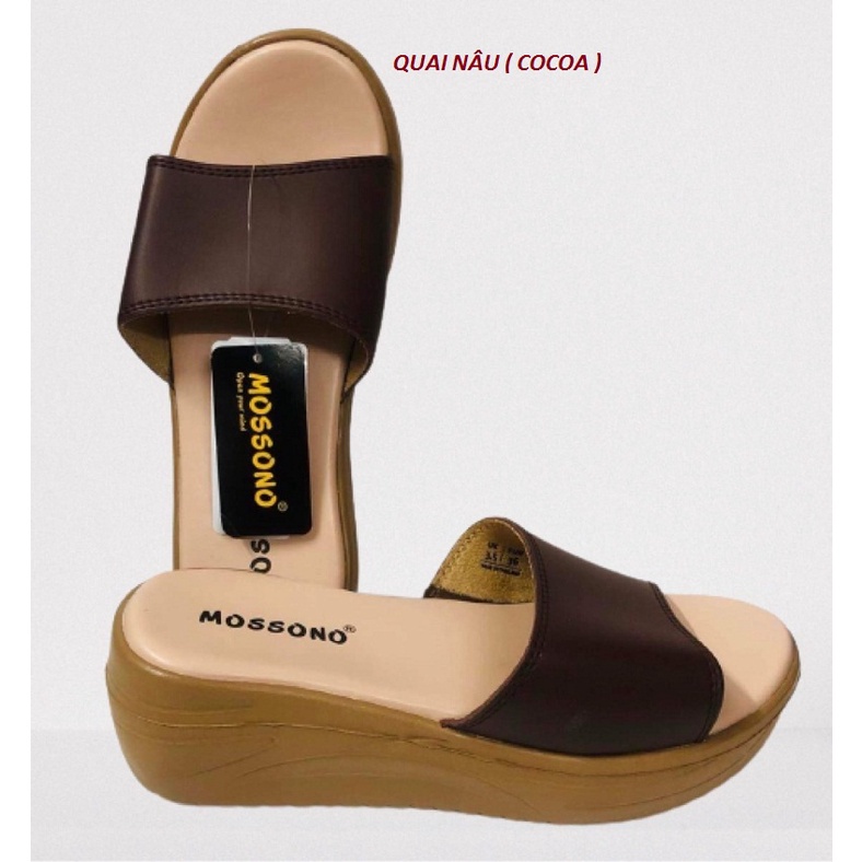 Dép Thái Nữ Quai Ngang Da Đế Cao Mossono YW568