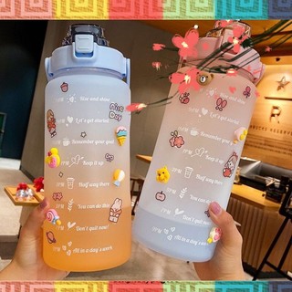 Bình đựng nước 2l cute có vạch báo giờ uống nước _ min store