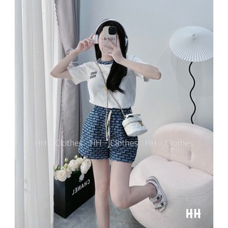 Set áo và quần Short jean MIUMIU