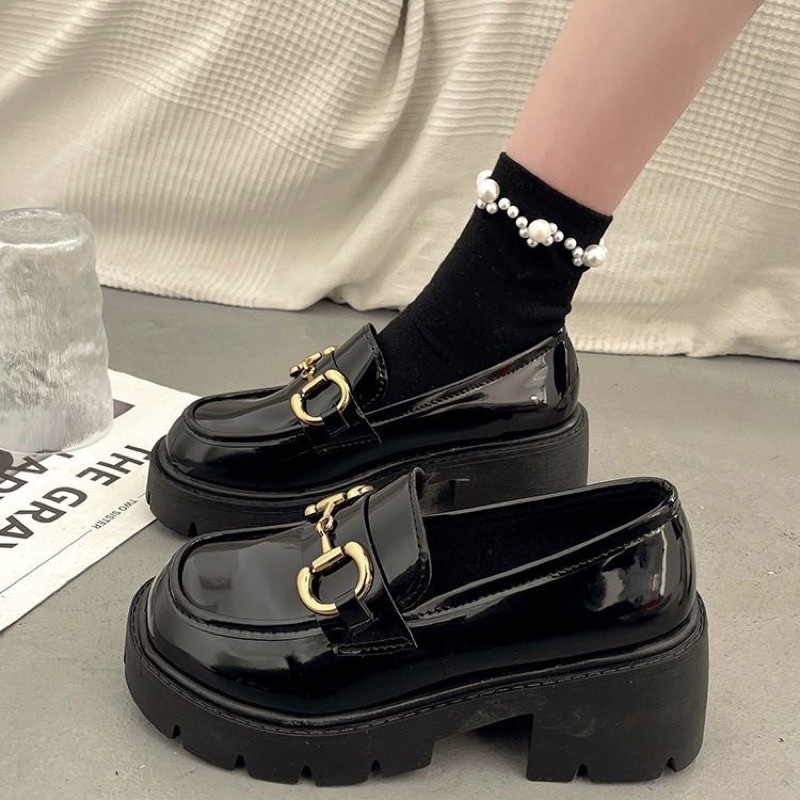 GIÀY LOLITA QUAI XÍCH ĐẾ CAO 5CM DA BÓNG MỀM