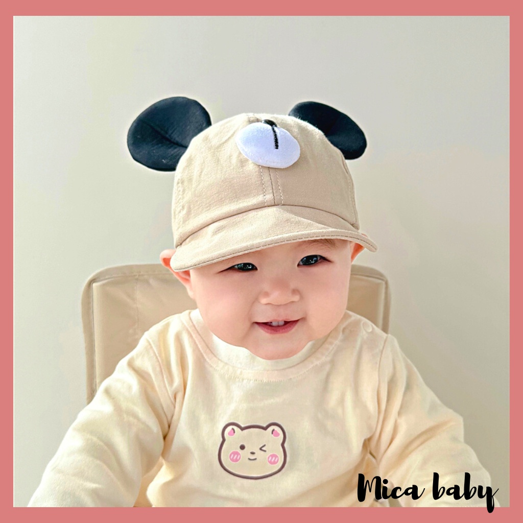 Mũ nón lưỡi trai trẻ em kiểu dáng tai chuột Mickey đáng yêu cho bé MH231 Mica baby