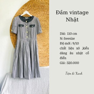 2hand đầm vin nhật xám D878 tiembixanh
