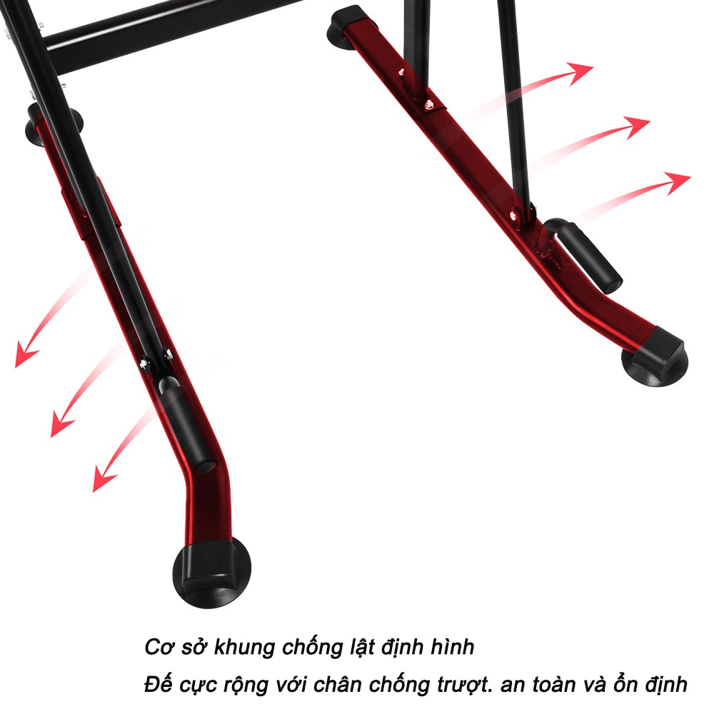 Xà đơn xà kép Onetwofit OT130 có thể điều chỉnh chiều cao dùng tập thể thao tại nhà 98cm*78cm*