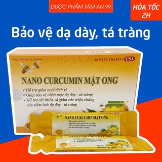 Nano Curcumin mật ong giúp bảo vệ dạ dày, giảm viêm loét dạ dày tá tràng - Hộp 15 gói