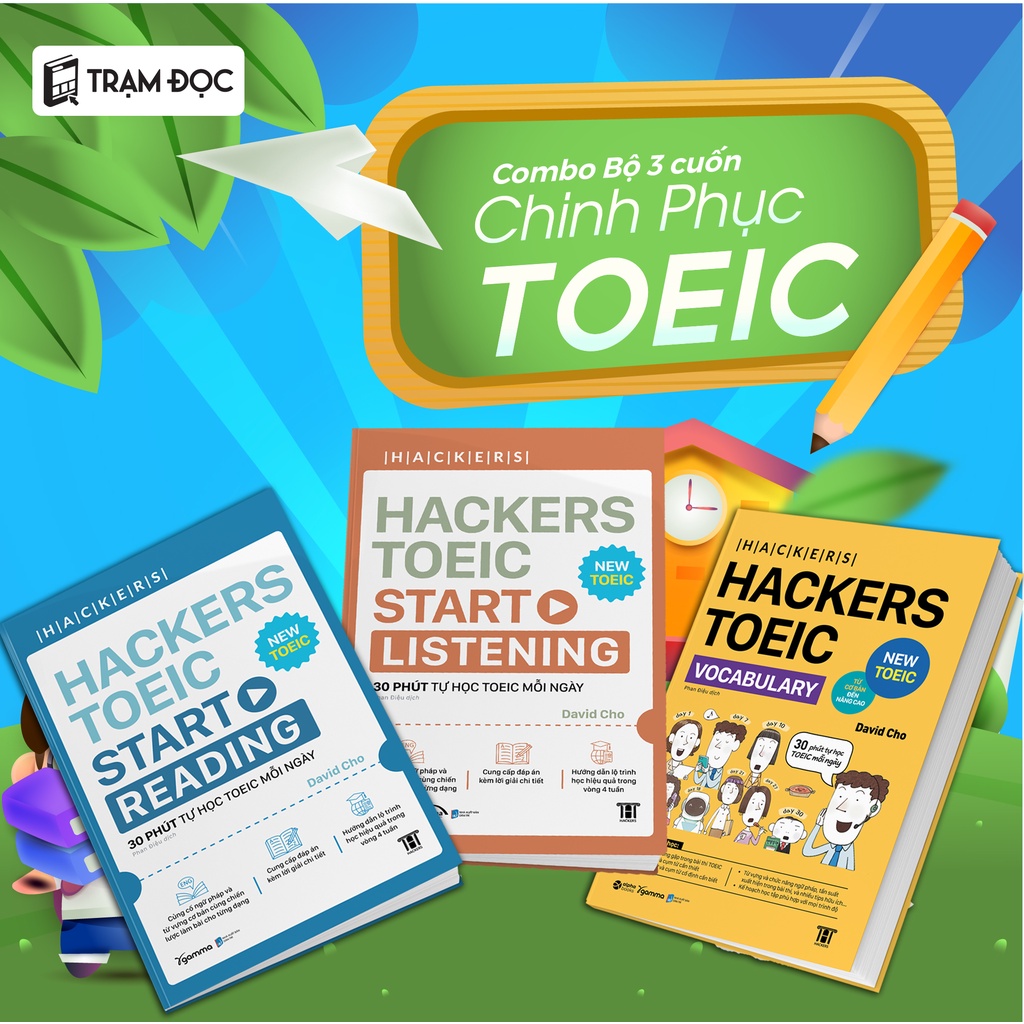 Sách - Combo Hacker TOEIC : Vocabulary + Start Reading + Start Listening