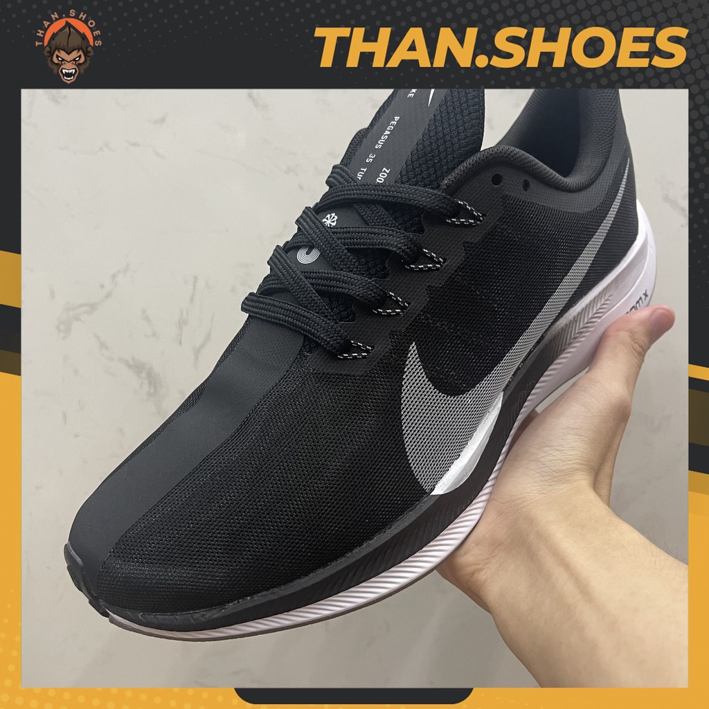 Giày Thể Thao Air Zoom Pegasus 35 Turbo 2.0 Black White, Zoom Đen - Than.Shoes