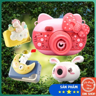 Máy Ảnh Thổi Bong Bóng Phát Nhạc 👑KITTY👑 Máy Ảnh Thổi Bóng Tự Động , Đồ Chơi Ngoài Trời Có Đèn Cho Bé