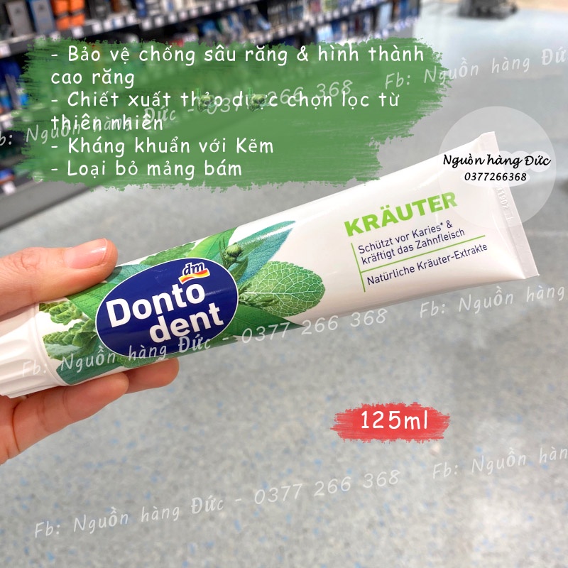 Kem đánh răng Dontodent Đức làm trắng răng, cho răng nhạy cảm