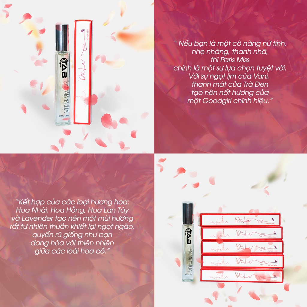 Nước Hoa Nữ T-AB Paris Miss  Nhẹ Nhàng, Ngọt Ngào, Nữ Tính