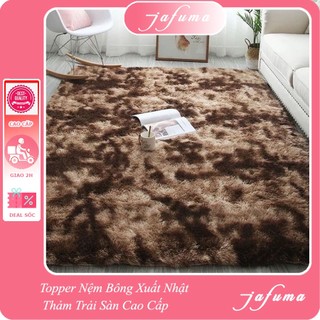 Thảm trải sàn phòng khách, phòng ngủ -  lót sofa màu lông Xù Loang nâu đậm