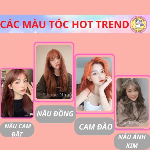 Thuốc nhuộm tóc màu Vàng Mơ - Vàng Tro - Nâu Tây - Nâu Trà Sữa - Nâu Khói Sáng - Nâu Khói Trầm - Xám Khói - Cam Đào