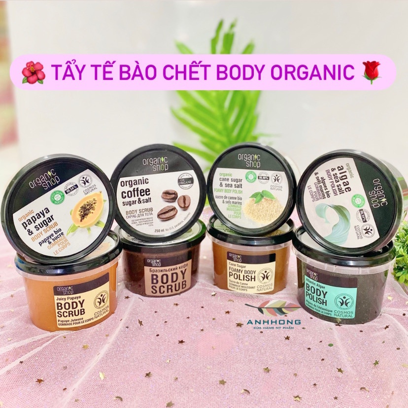 Tẩy Da Chết Body Organic Shop Dưỡng Da Trắng Sáng