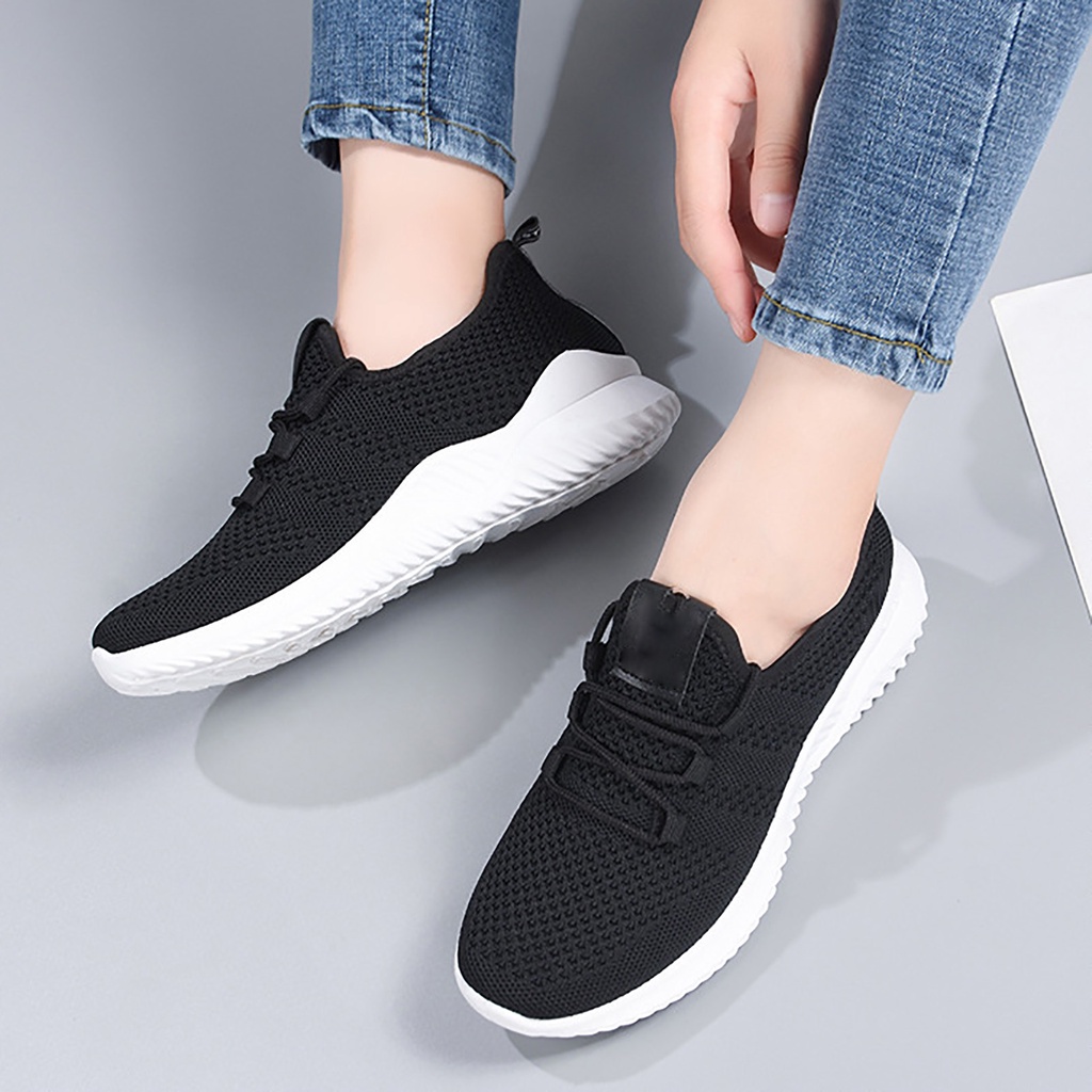 PunkyRabbit Giày Thể Thao Nữ Đi Bộ Thiết Kế Lưới Thoáng Khí Đế Mềm Cho Mùa Đông