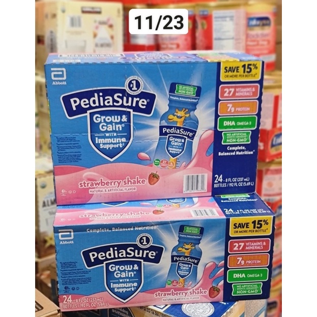 Date 11/2023 Thùng 24 chai Pediasure vị dâu