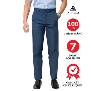 Quần kaki nam ALIGRO chất liệu kaki mềm mịn cao cấp dáng slimfit màu xanh đen ALGK063