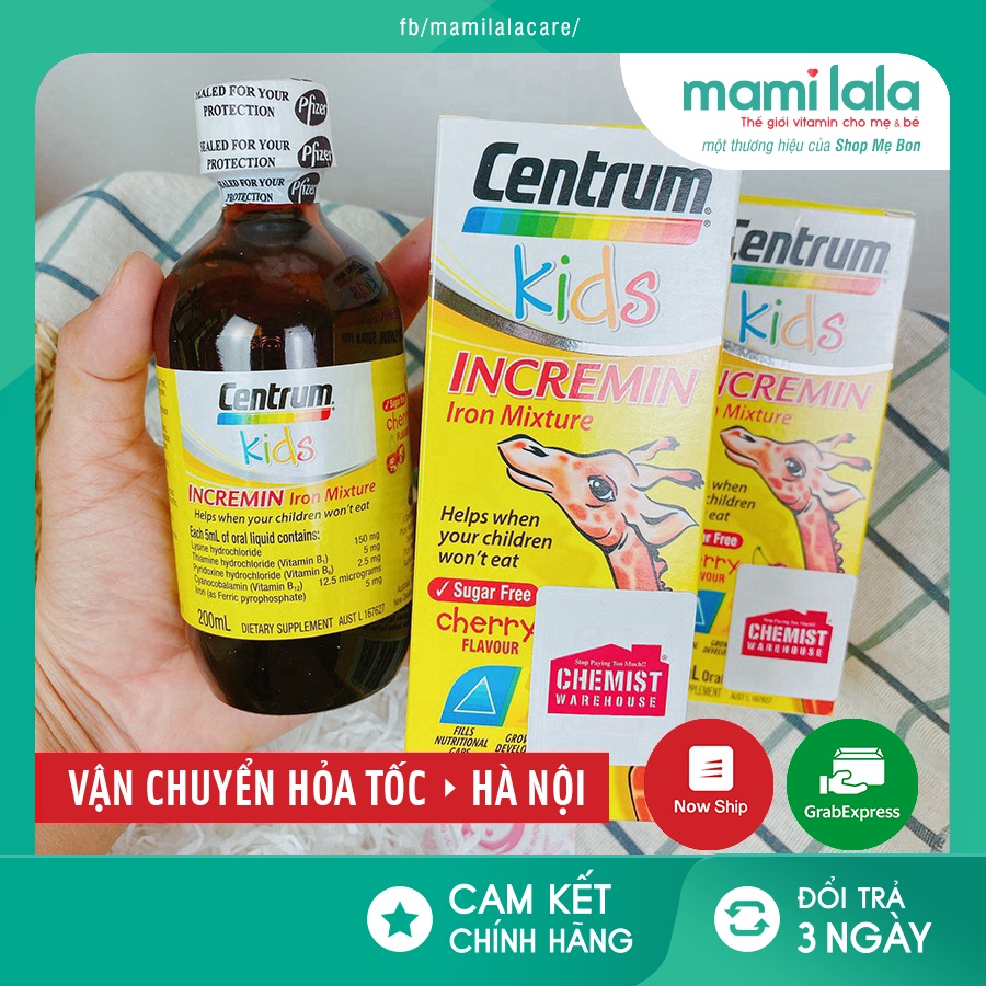 SIRO cho trẻ biếng ăn Centrum Kids Incremin Iron Mixture 200ml - Xuất xứ Úc