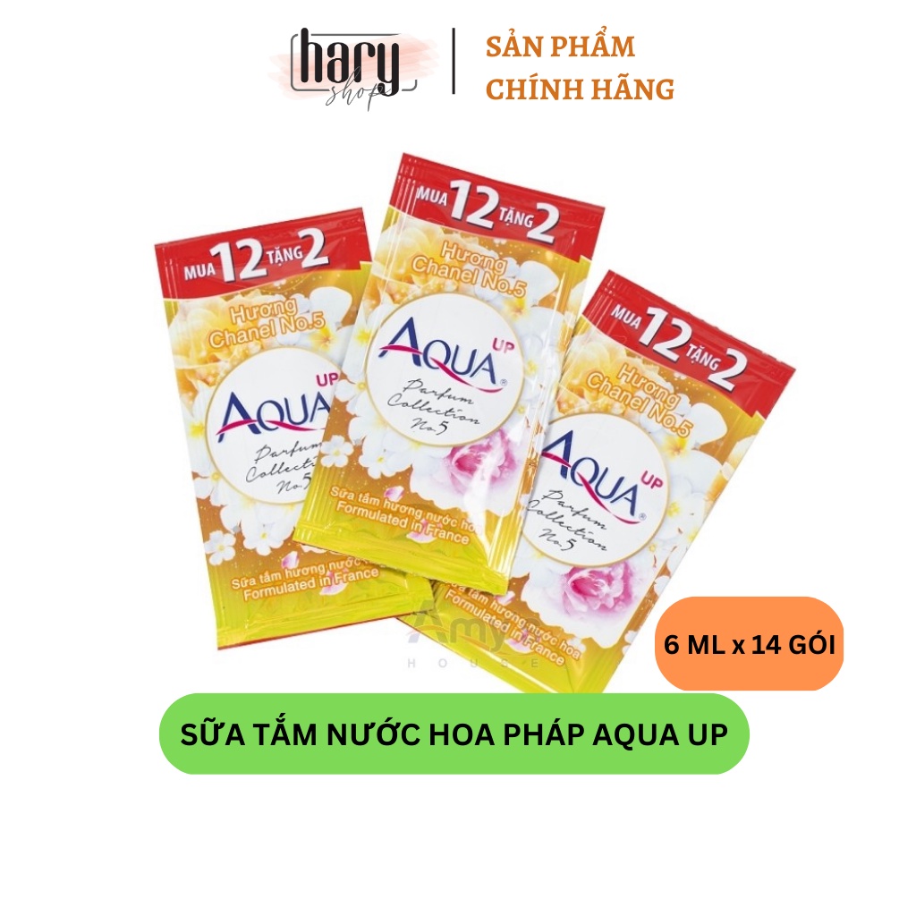 Sữa Tắm Nước Hoa Pháp AQUA UP 6ML Dưỡng Ẩm, Thơm Lâu - Dây 14 gói
