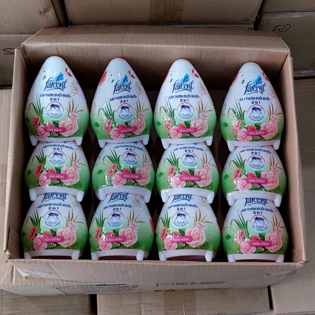1 thùng (12 hộp) sáp thơm hình trứng hương hoa hồng hiệu Farcent,170g/hộp