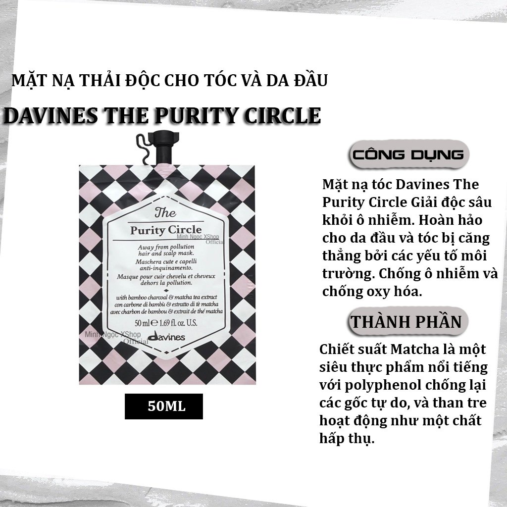 Mặt nạ thải độc cho tóc và da đầu Davines The Purity Circle 50ML