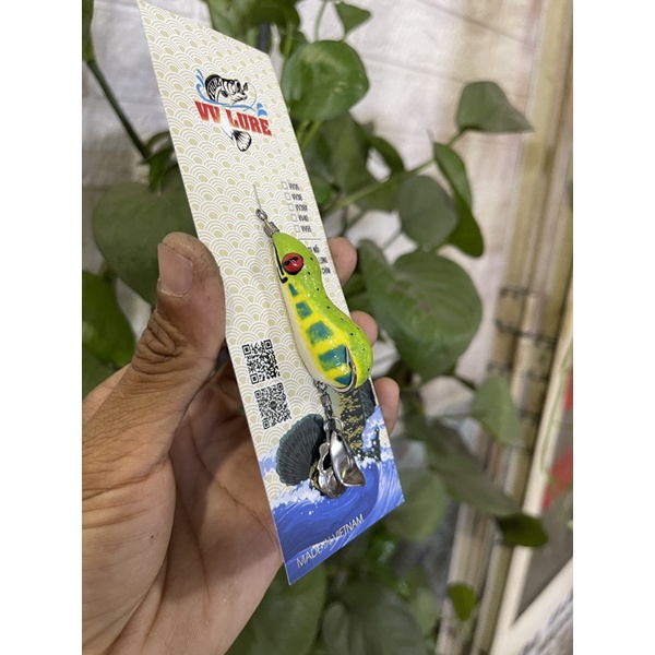 Nhái hơi LƯỠI ĐỘ Frog VV55, 2 thìa, run lắc , action siêu mạnh,rất nhạy.Ư