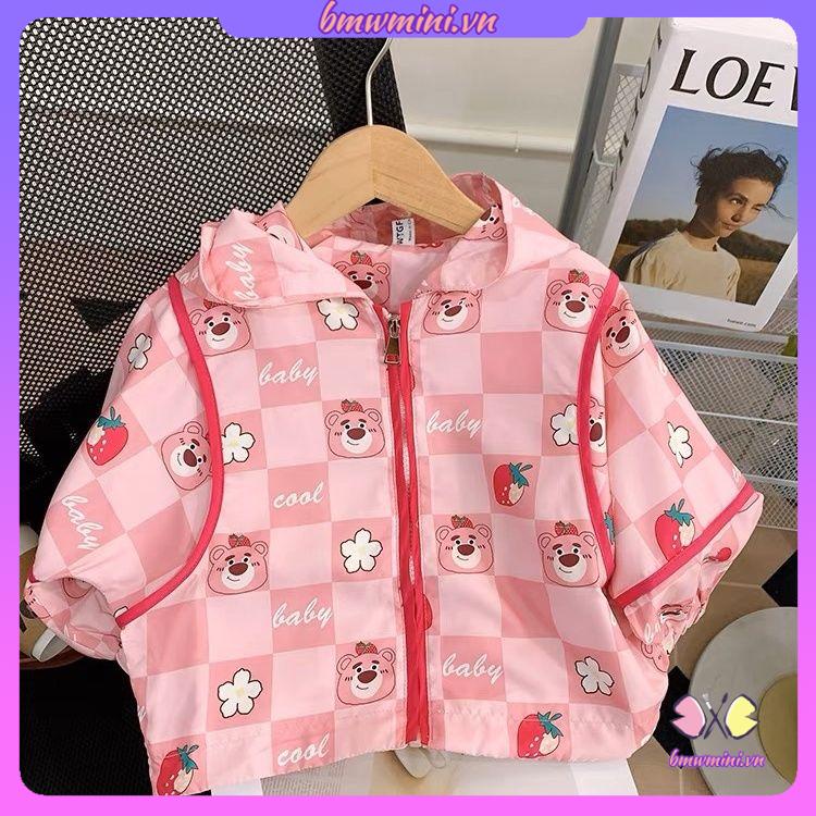 Gấu dâu Áo khoác áo gió hoạt hình bé gái