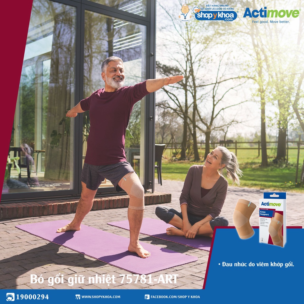 Bó Gối Giữ Nhiệt Actimove Knee Support, Màu Da [75781-ART]. NK Châu Âu (1 Cái)