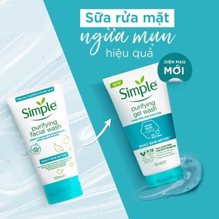 Combo 3 Sản Phẩm Dưỡng Da Simple (Sữa rửa mặt + Tẩy trang + Toner)
