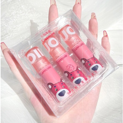 Gấu dâu Strawberry Bear Lip Glazed Môi dễ thương