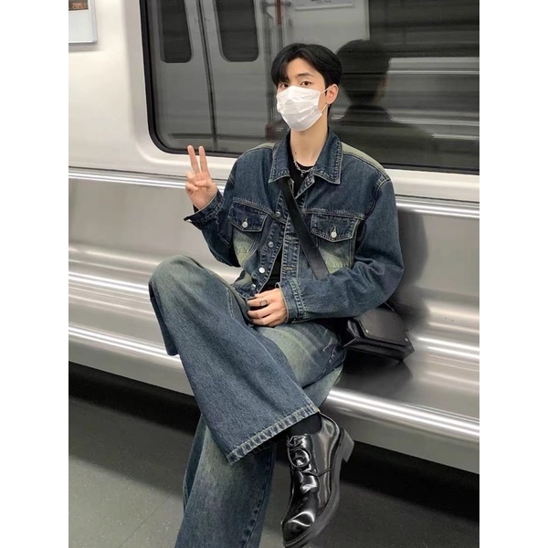 Quần jean baggy wash phong cách retro cho nam và nữ