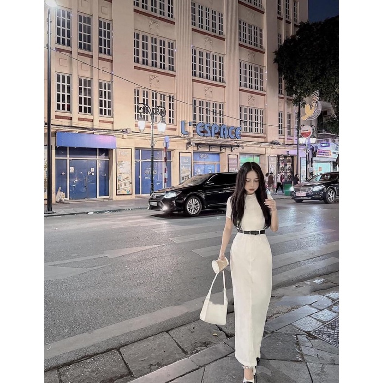 Set Áo Thun Mix Chân Váy Midi Dáng Dài, Tặng kèm Thắt Lưng Siêu Hot