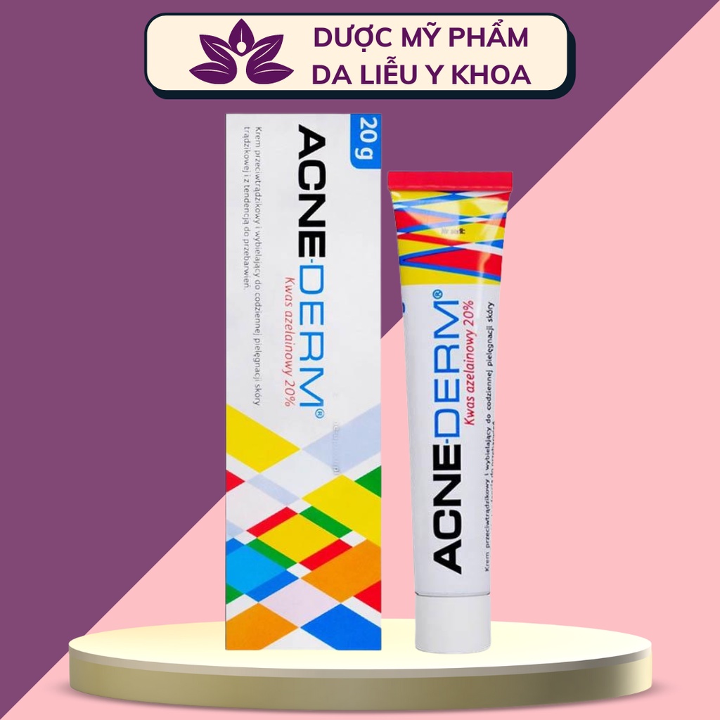 Acne Derm 20% Azelaic Acid tuýp 20g - Acnederm Kem giảm mụn bọc mụn sưng ,mờ thâm đỏ, thâm đen