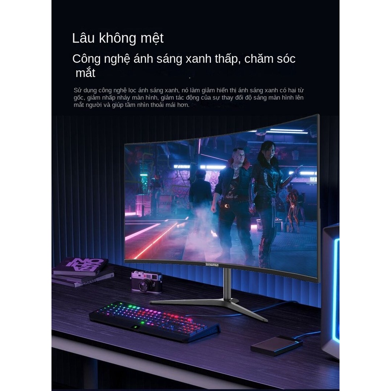 Hecho Màn hình game thể thao điện tử 24 inch 144hz HD 1K Màn hình LCD 27 inch mặt cong IPS máy tính bảng 32 inch 75hz | BigBuy360 - bigbuy360.vn