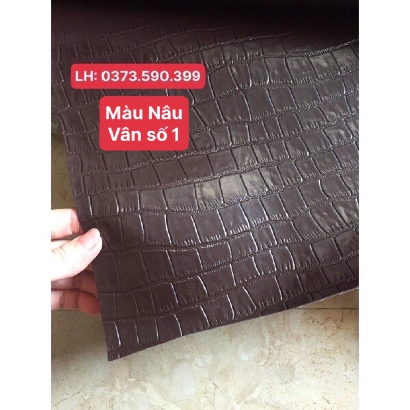 Da Simili Màu Nâu Dập Vân . dày 1mm