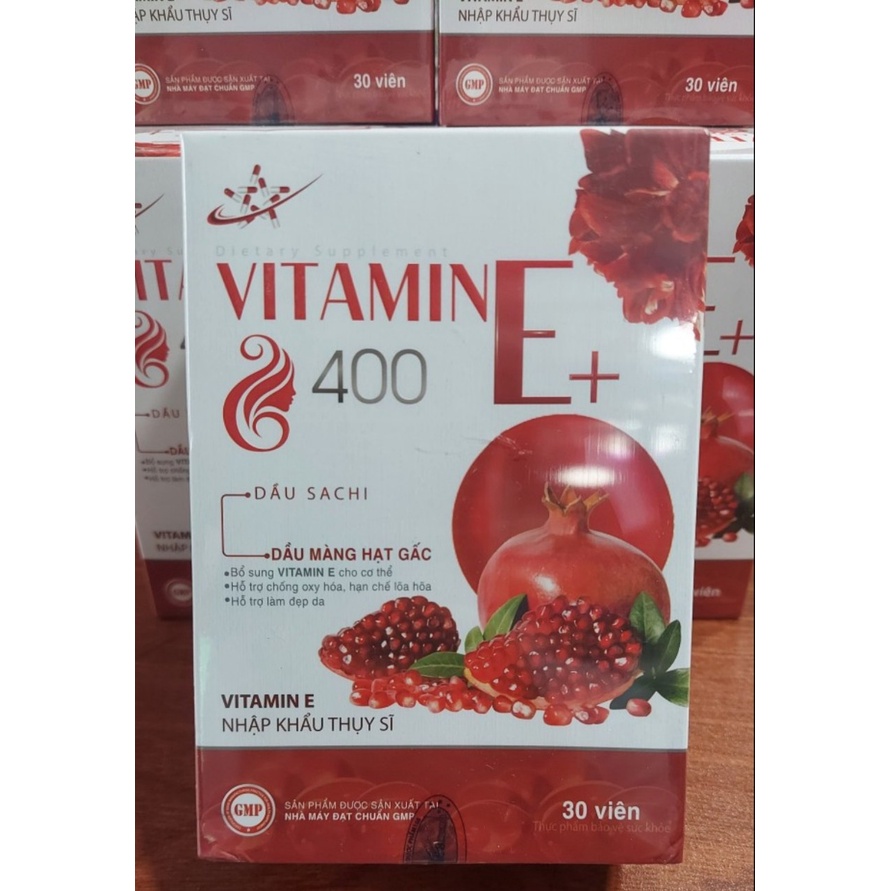 Vitamin E Lựu Đỏ 400 Nguyên Liệu Nhập.Bổ Sung Vitamin E,Chống Lão Hóa,Đẹp Da