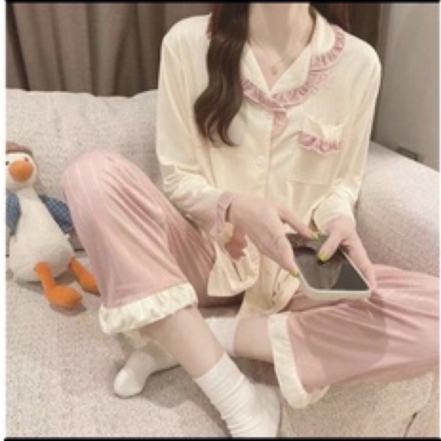 Bộ Pijama phối bèo tiểu thư