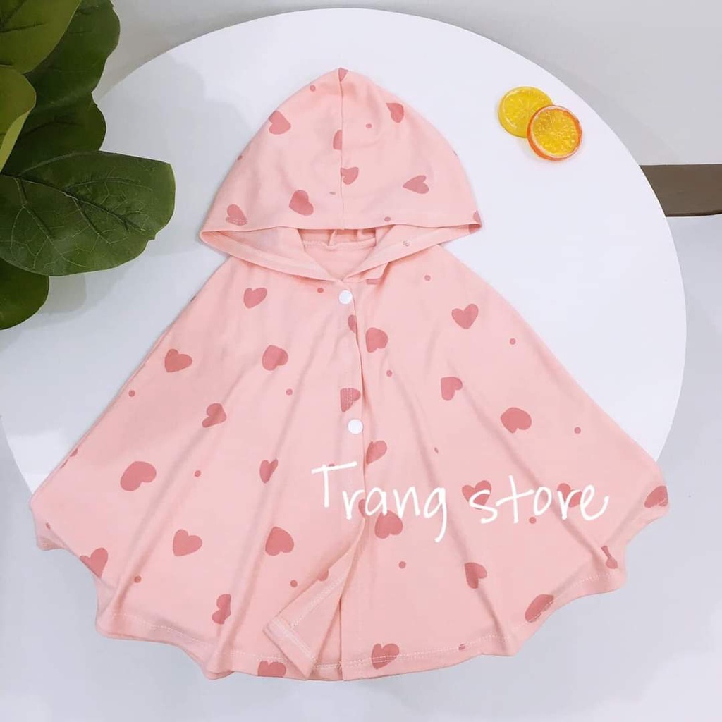 Áo choàng chống nắng che gió cho bé nhiều hoạ tiết dễ thương thun cotton mềm mát