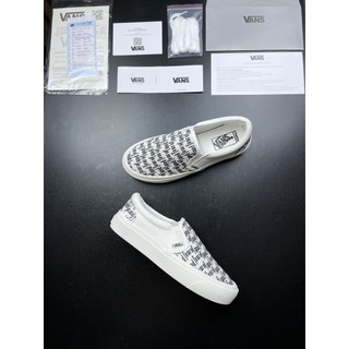 Giày Vans Lười chữ Fog trắng đen bản cao cấp nhất