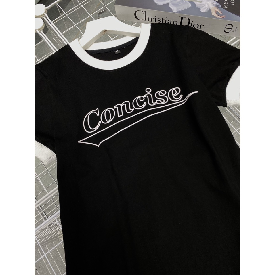 Áo thun Baby Tee Concise dáng lững cotton 100% co dãn tốt phong cách thể thao thời trang mùa hè- hình thật tại Top Shop