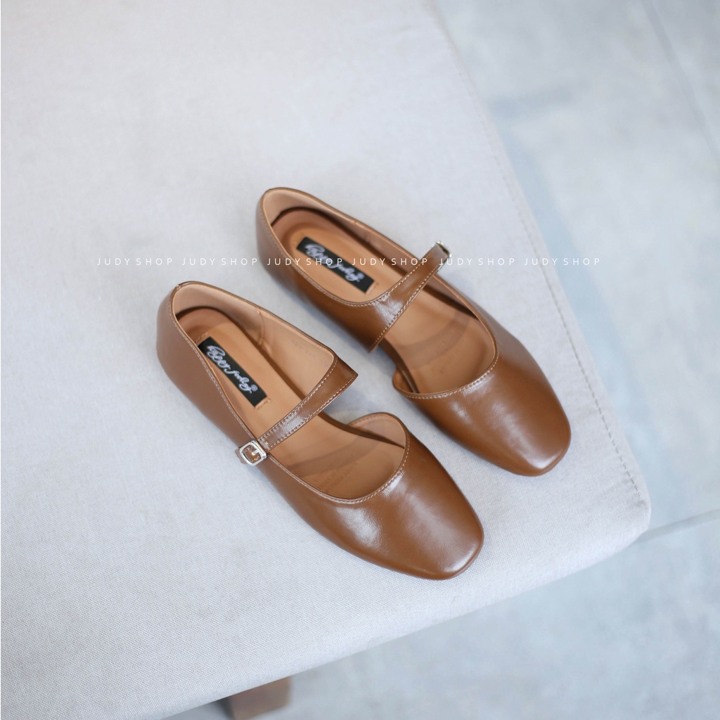Giày Búp Bê - Giày Bệt HAPPY FEELINGS Quai Ngang Hở Sườn Da Mềm QCCC