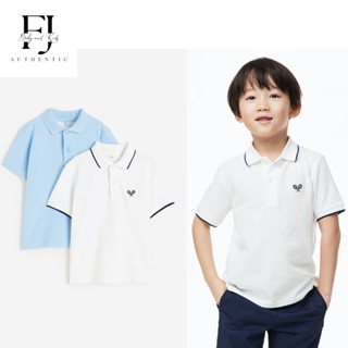 Áo polo bé trai chính hãng HM, áo thun có cổ cho bé 1-10 tuổi Auth