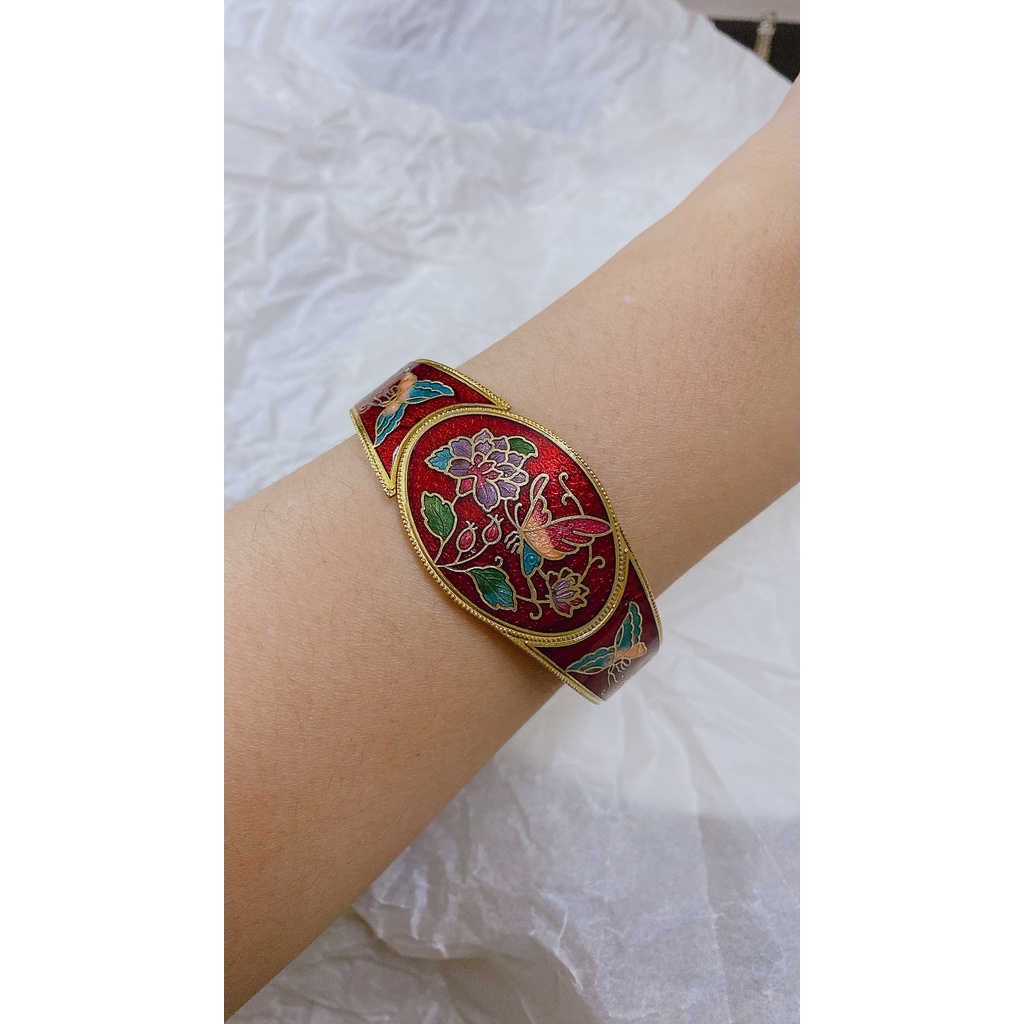 VÒNG TAY PHÁP LAM SECONDHAND TRANG SỨC SI NHẬT BOU JEWELRY VINTAGE MÃ VT085