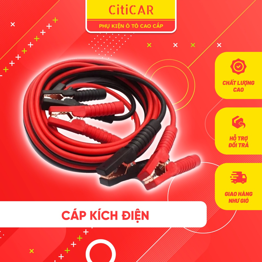 Dây câu sạc bình, kích điện bình ắc quy dài 2 mét, cho xe hơi, ôtô, xe tải , xe khách có bình nhỏ hơn 4.0L