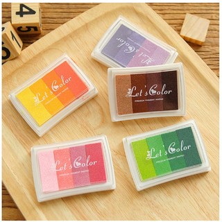 Mực in dấu vân tay đóng dấu 4 ngăn nhiều màu
