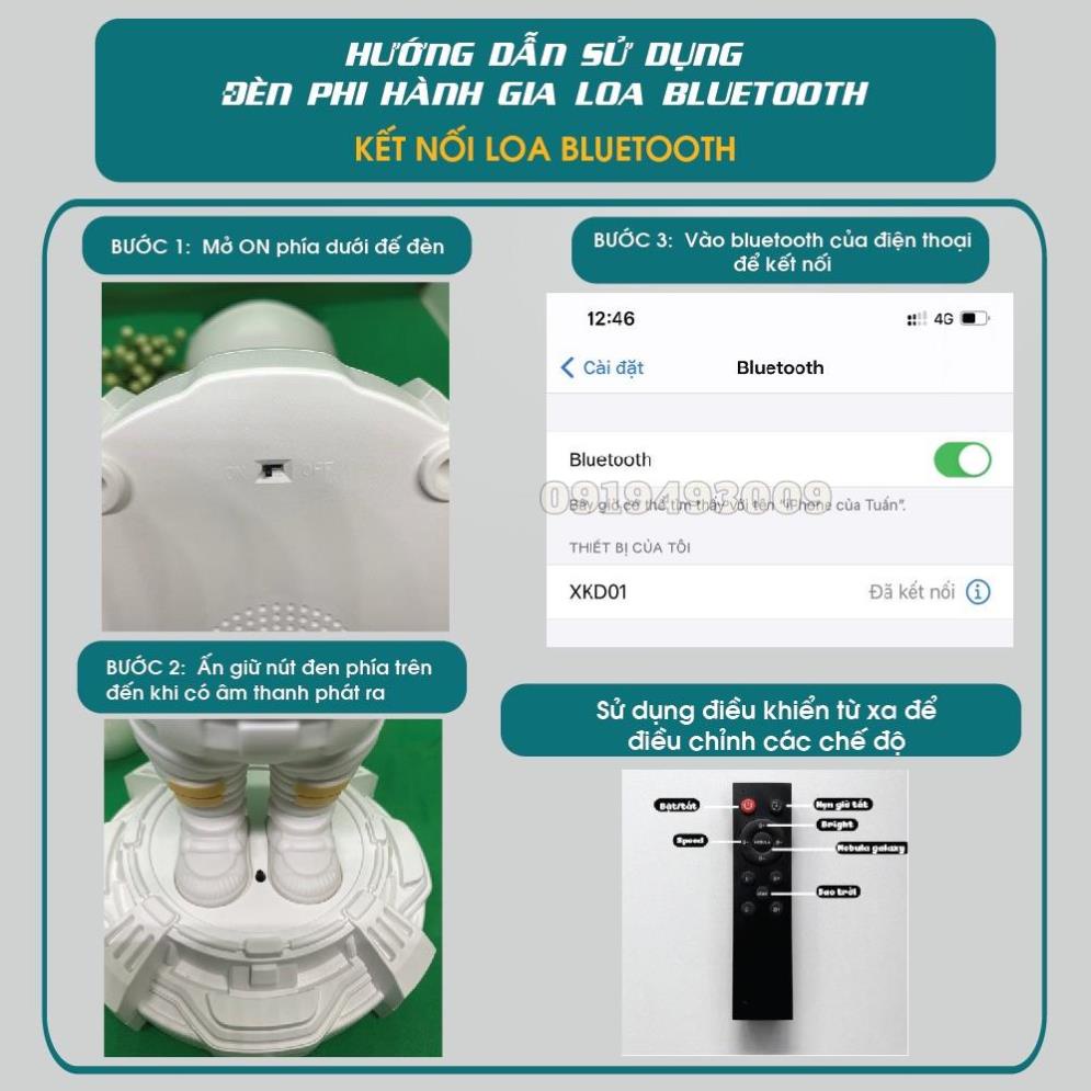 Đèn phi hành gia có Loa bluetooth sạc pin đèn chiếu sao thiên hà  Đèn phi hành gia mẫu mới tích điện PIN SHOP 247