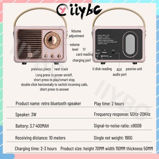 Loa Bluetooth Không Dây Âm Thanh Siêu Trầm Phong Cách Retro Cho Android / Android