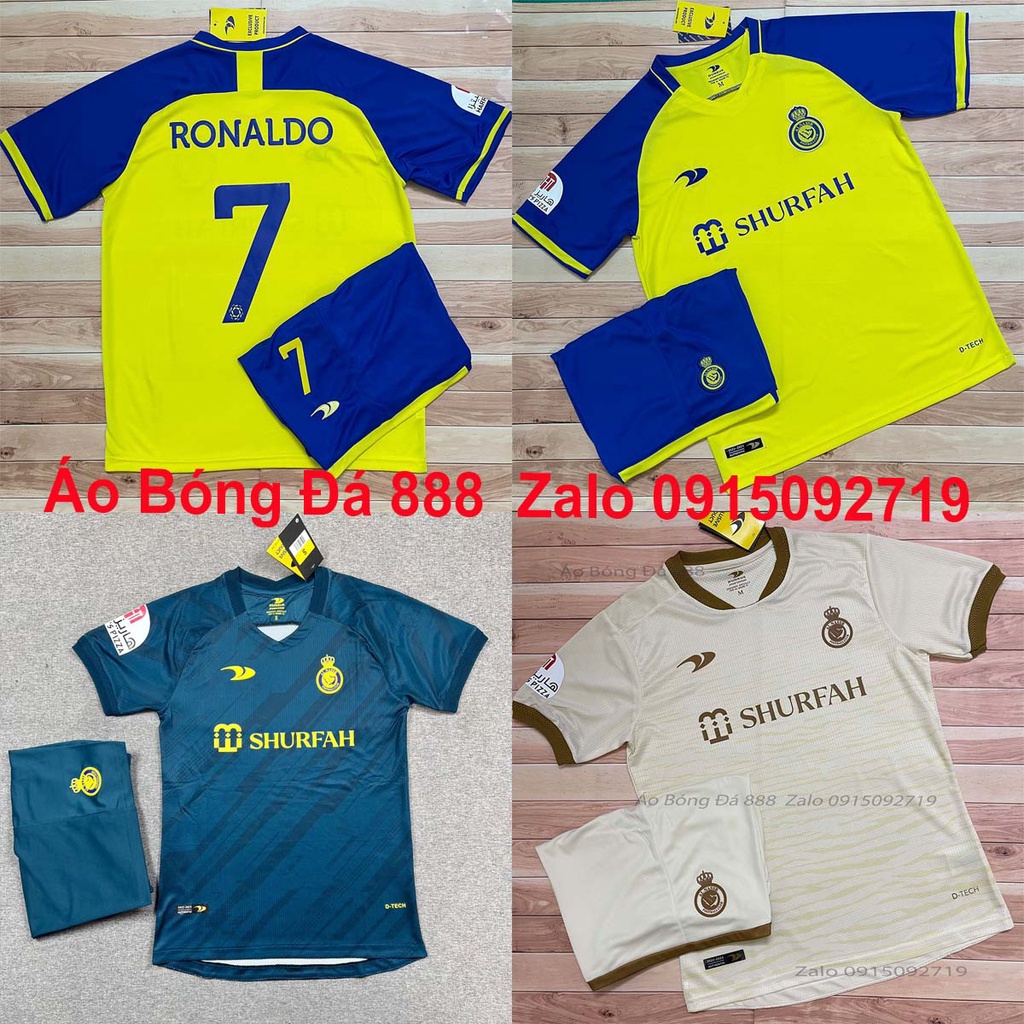 Áo Bóng Đá CLB Al Nassr , Áo Đá Banh Ronaldo - Chuẩn Mẫu Thi Đấu - Vải Thái Cao Cấp