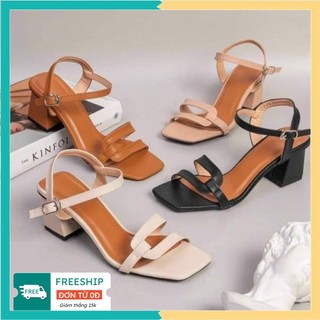 Sandal cao 5cm vuông,bản chữ Y,hậu IC bigsize size 32 đến size45